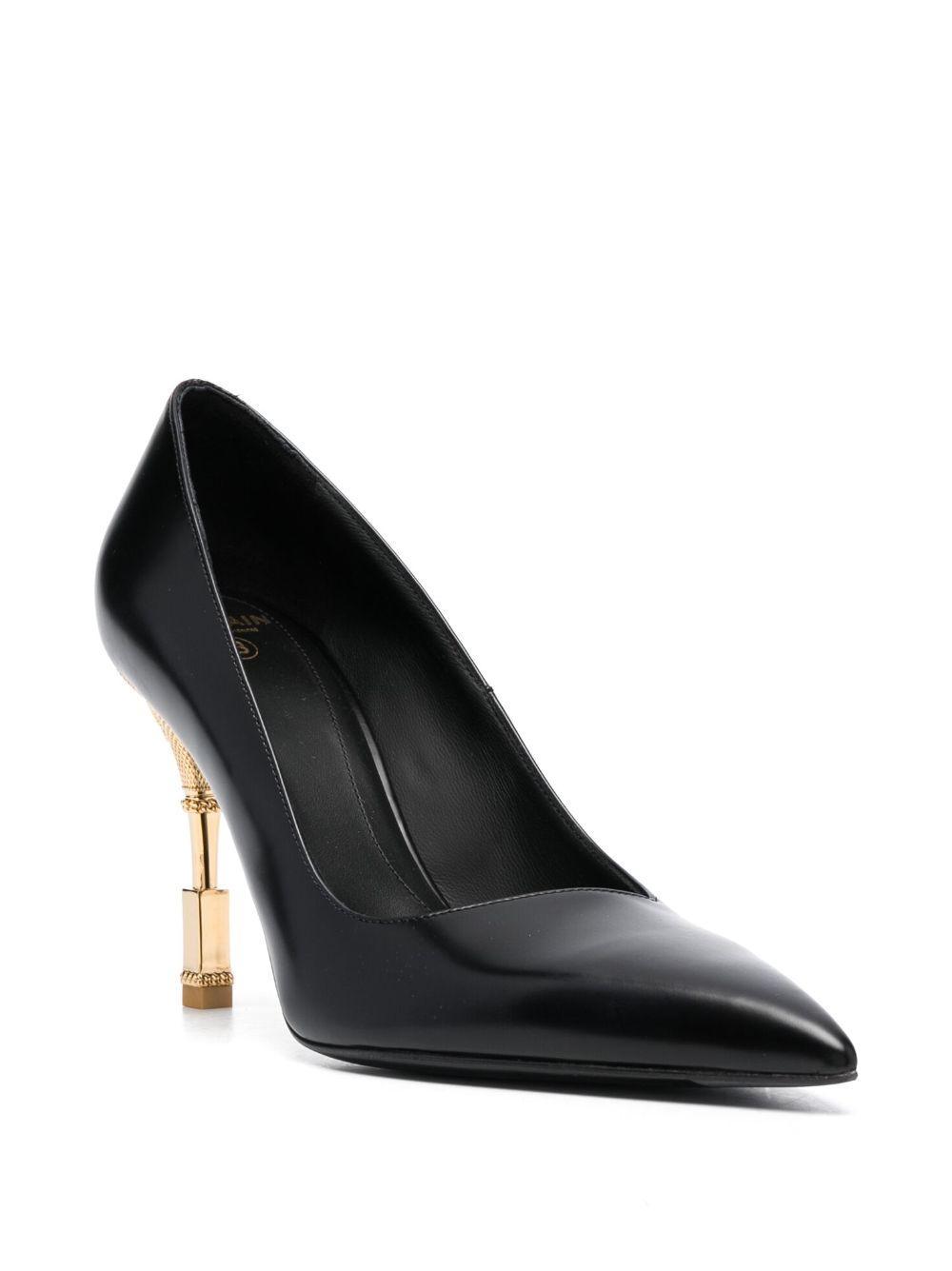 BALMAIN Moneta 95mm Leather Pumps In Black Product Image