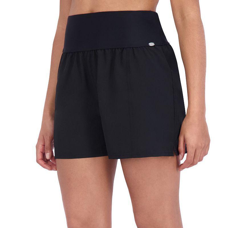 Womens ZeroXposur UPF 30+ High-Waisted Swim Shorts Liquorice Product Image