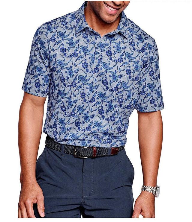 Johnston & Murphy XC4 Paisley Print Performance Short-Sleeve Polo Shirt Product Image