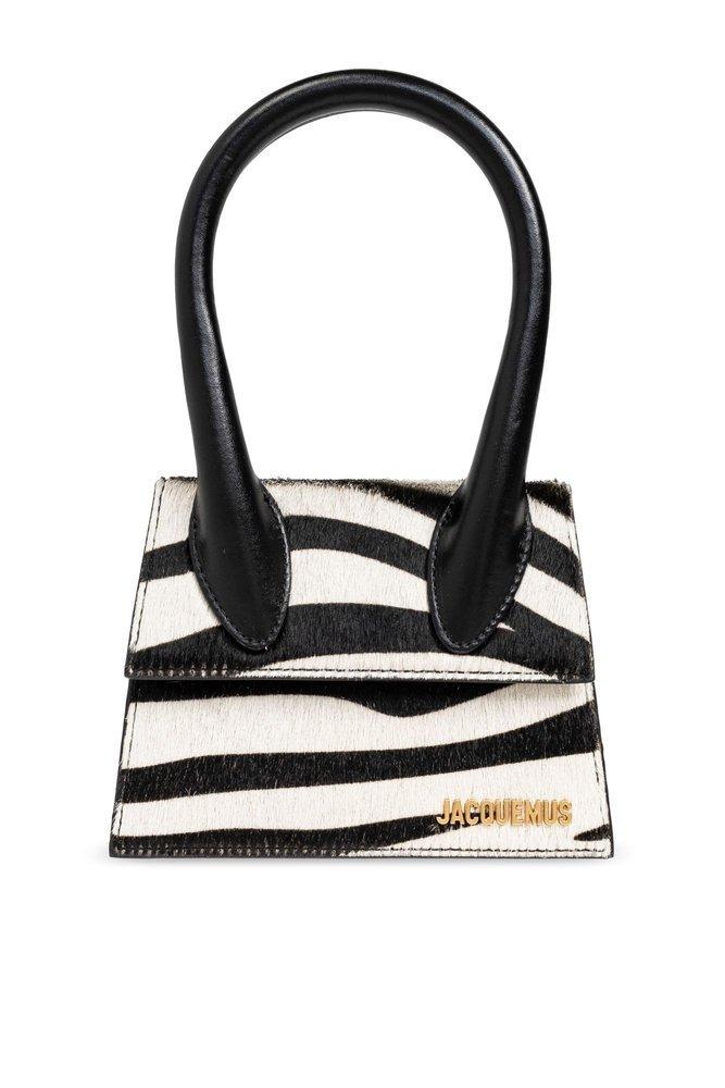 JACQUEMUS Le Chiquito Zebra Print Mini Tote Bag In Black Product Image