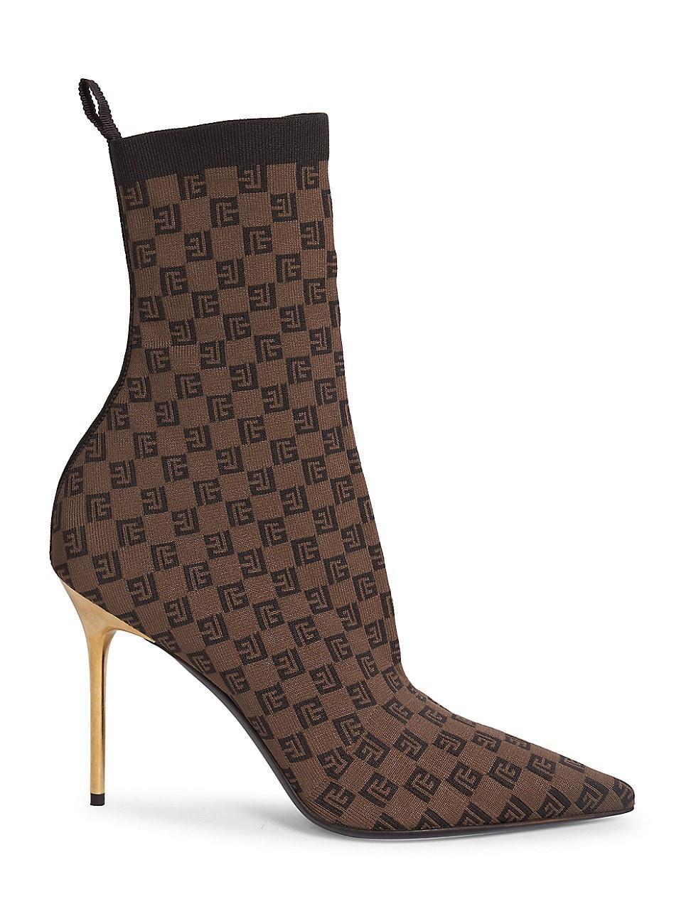 Skye Monogram Knit Stiletto Booties Product Image