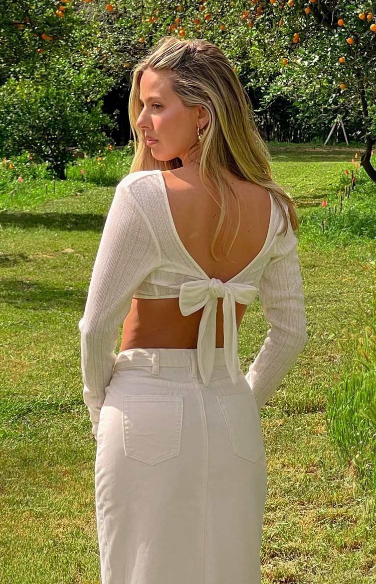 Ellie White Crop Top Product Image