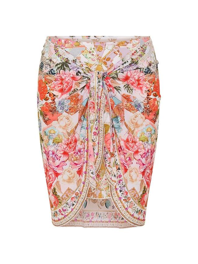 Womens Floral Tie-Front Sarong Product Image