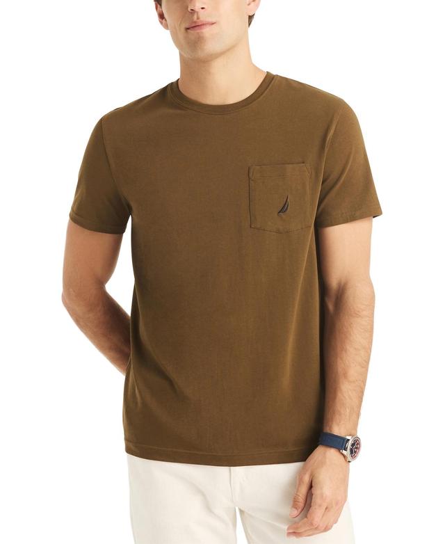 Nautica Mens Classic-Fit Solid Crew Neck Pocket T-Shirt Product Image