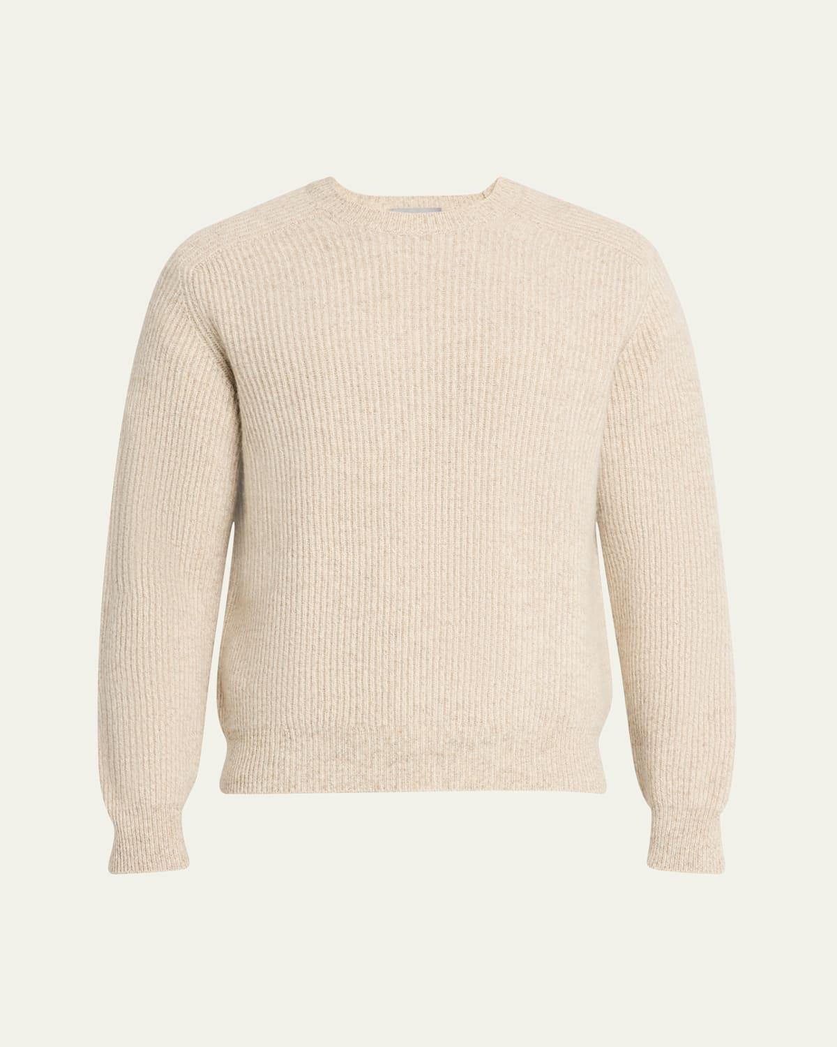 Mens Cashmere Ribbed Crewneck Sweater Product Image