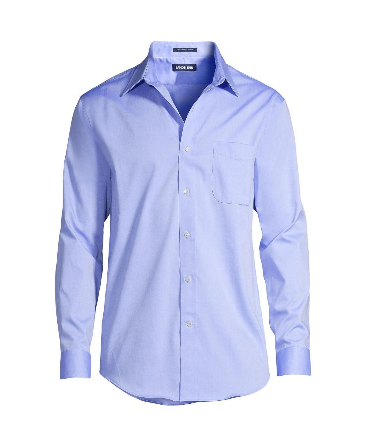 Lands End Mens Solid No Iron Supima Pinpoint Straight Collar Dress Shirt Product Image