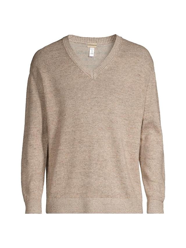 Mens Jeff Linen & Wool-Blend V-Neck Sweater Product Image