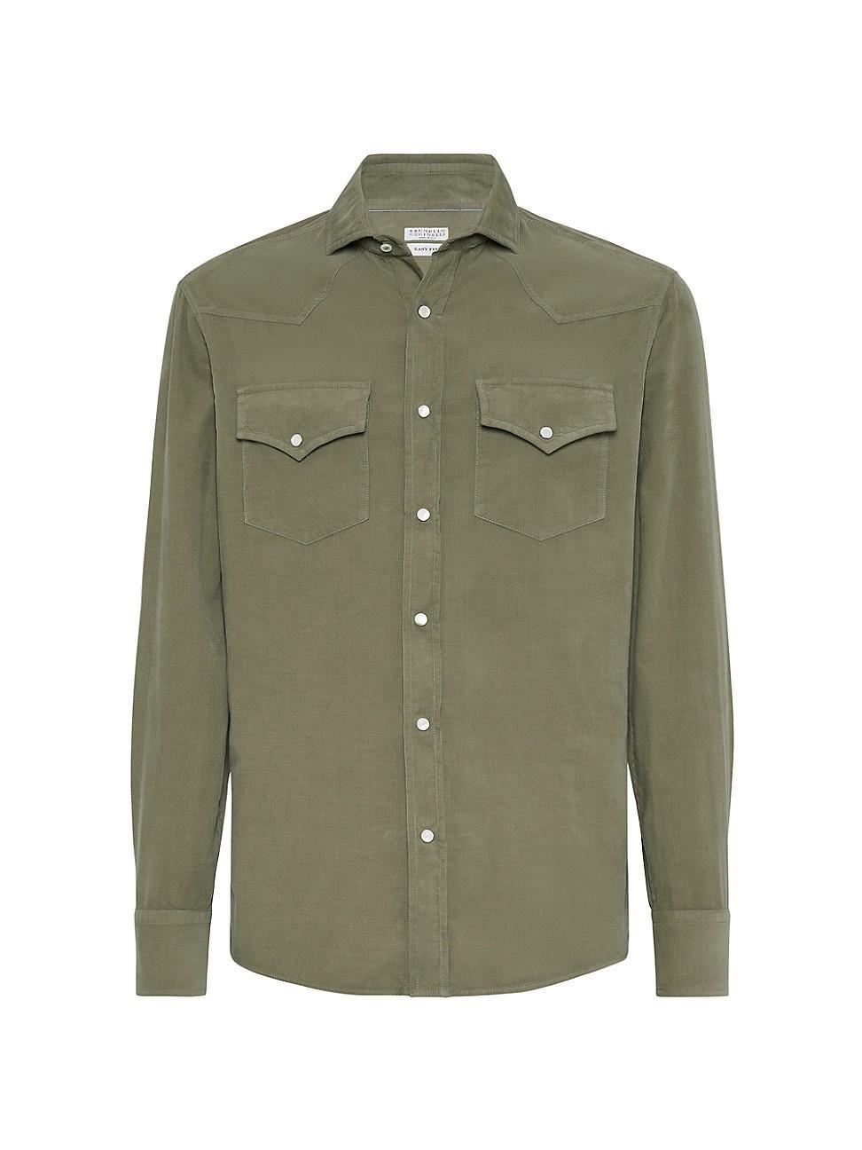 Mens Easy Fit Western Shirt in Narrow Wale Corduroy Product Image