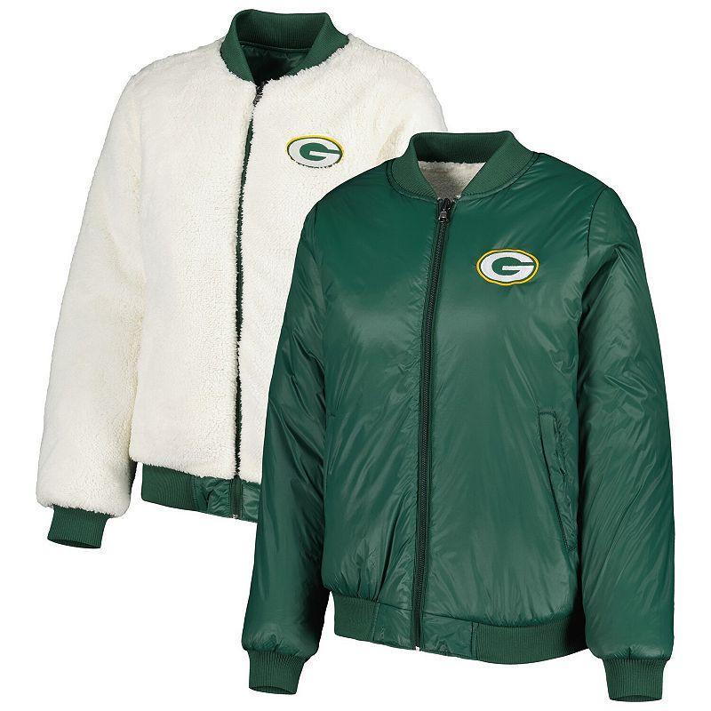 Womens G-III 4Her by Carl Banks Oatmeal/Green Green Bay Packers Switchback Reversible Full-Zip Jacket Product Image