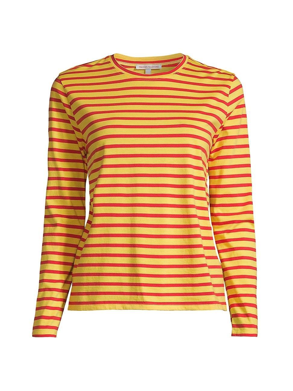 Womens Striped Cotton Long-Sleeve T-Shirt product image