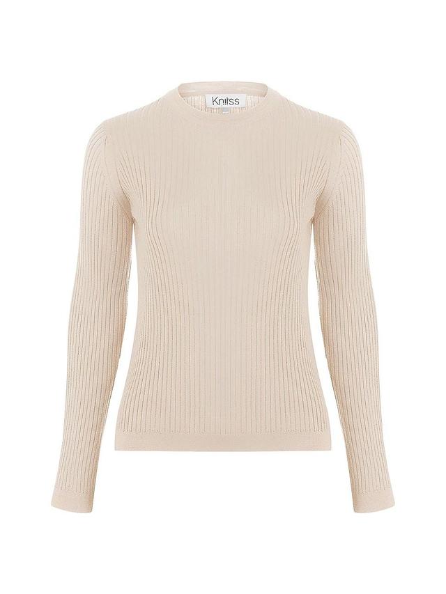 Womens Kelly Rib-Knit Crew Sweater Product Image