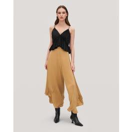 Wide-Legged Silk Fig Pants Product Image