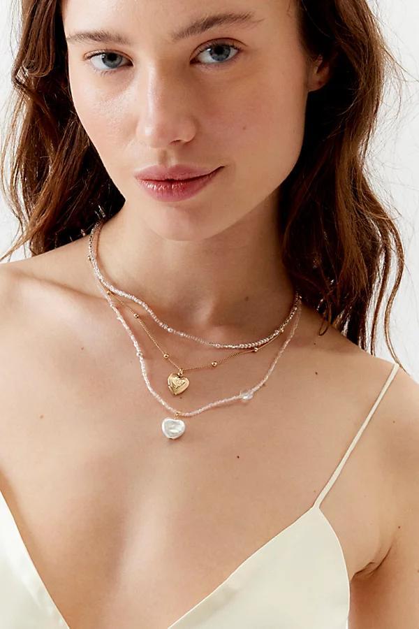 Sophie Beaded Heart Layering Necklace Set Womens at Urban Outfitters Product Image