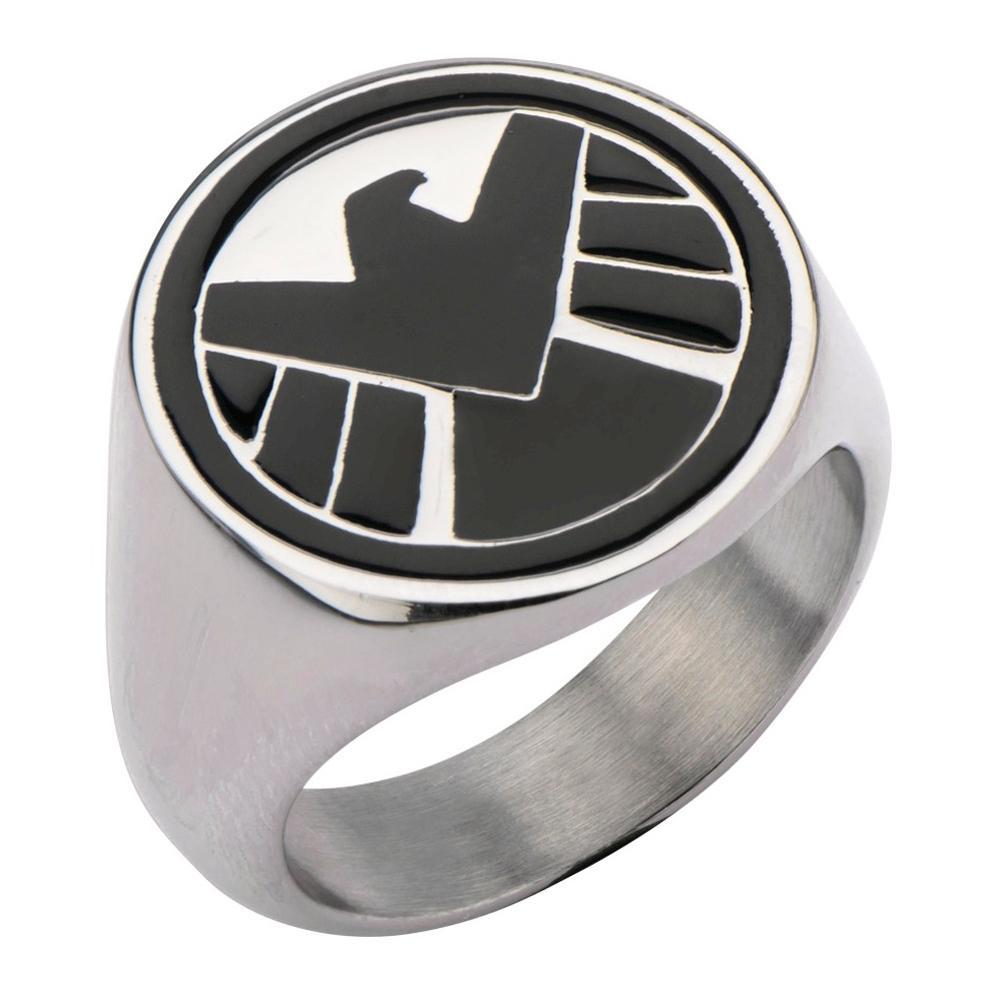 Mens Marvel Agents of S.H.I.E.L.D Stainless Steel Logo Ring Product Image