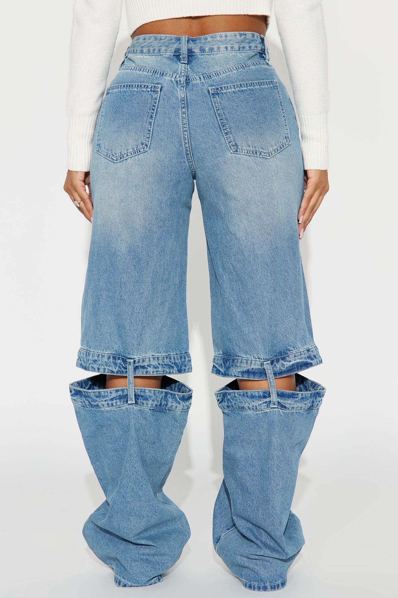 So Exclusive Cut Out Straight Leg Jeans - Medium Wash Product Image