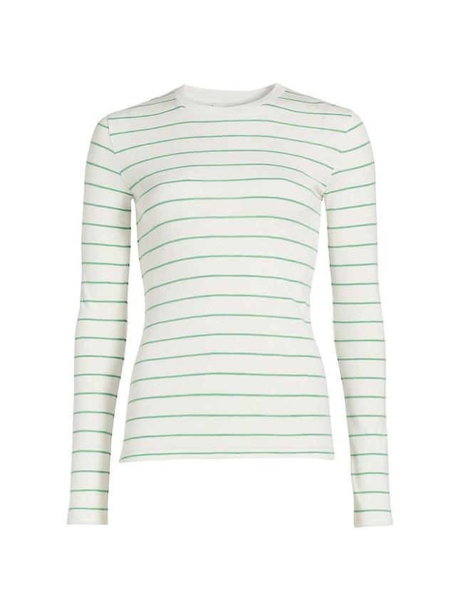 Vince Striped Long Sleeve Crewneck Top Product Image