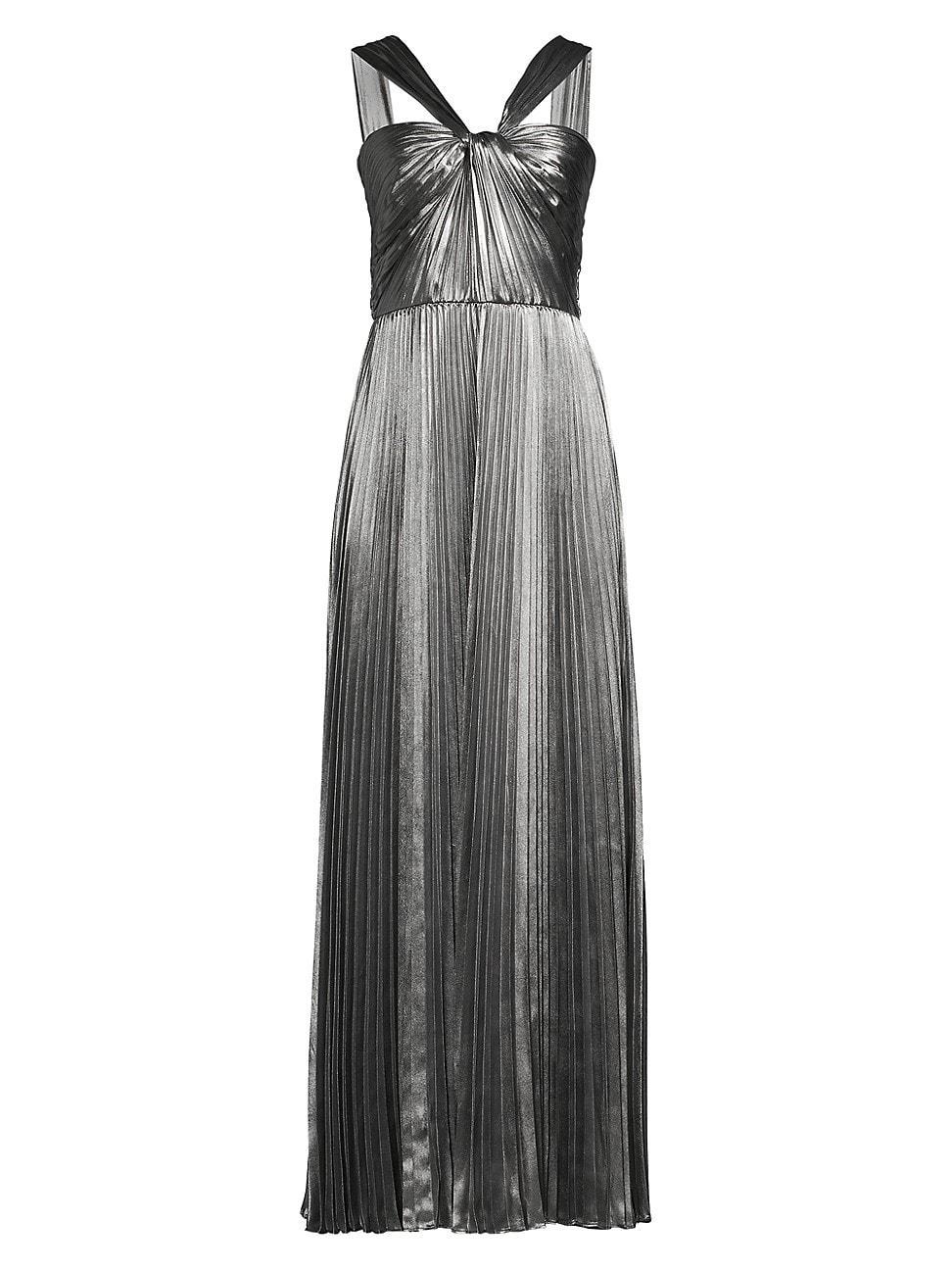 Womens Zoey Pliss Lam Twist-Front Gown Product Image