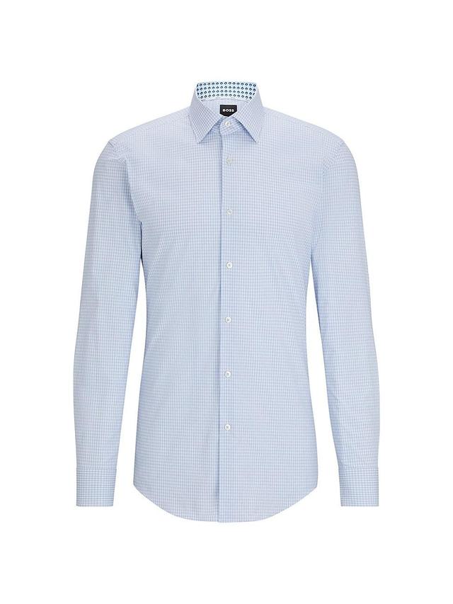 Mens Slim-Fit Shirt In Checked Stretch Cotton Product Image