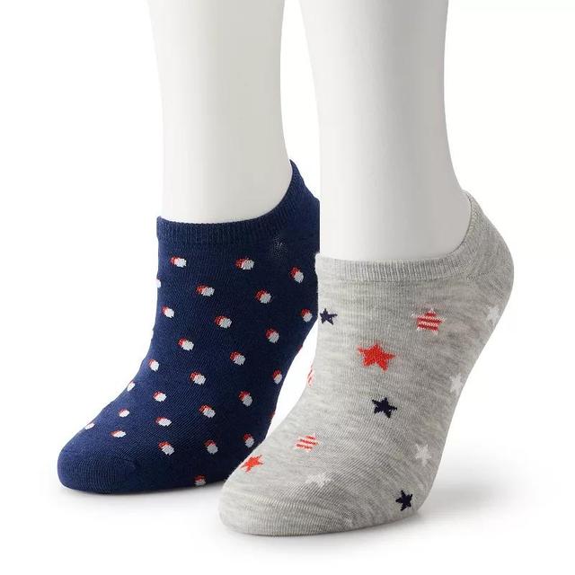 Womens Patriotic 2-pk. No Show Socks Product Image