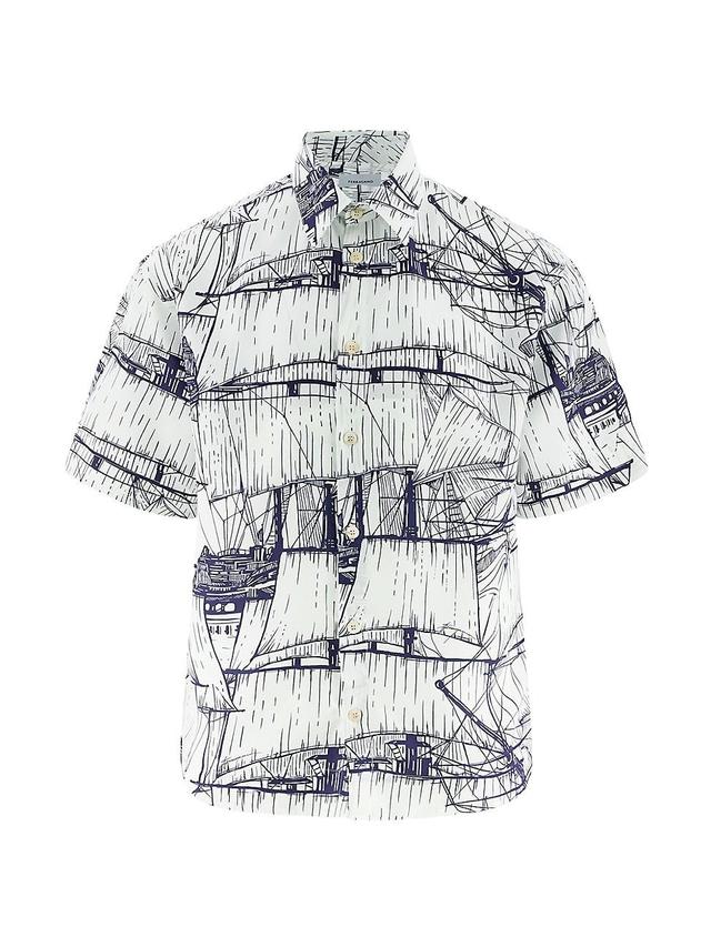 Mens Abstract Silk Button-Front Shirt Product Image