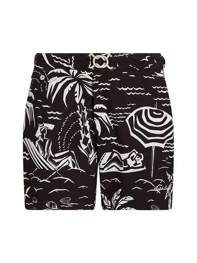 Mayfair Beach Scene Swim Trunks Product Image