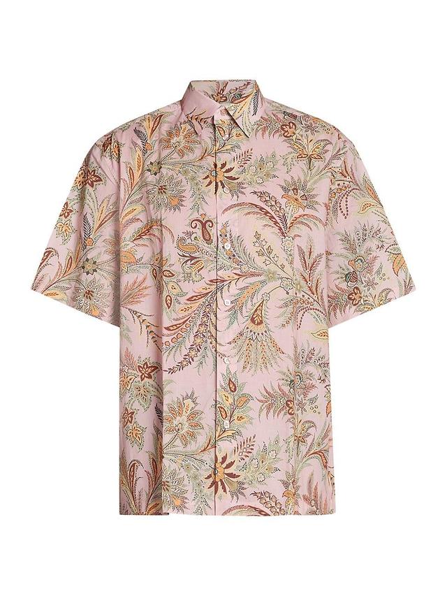 Mens Floral Short-Sleeve Shirt Product Image