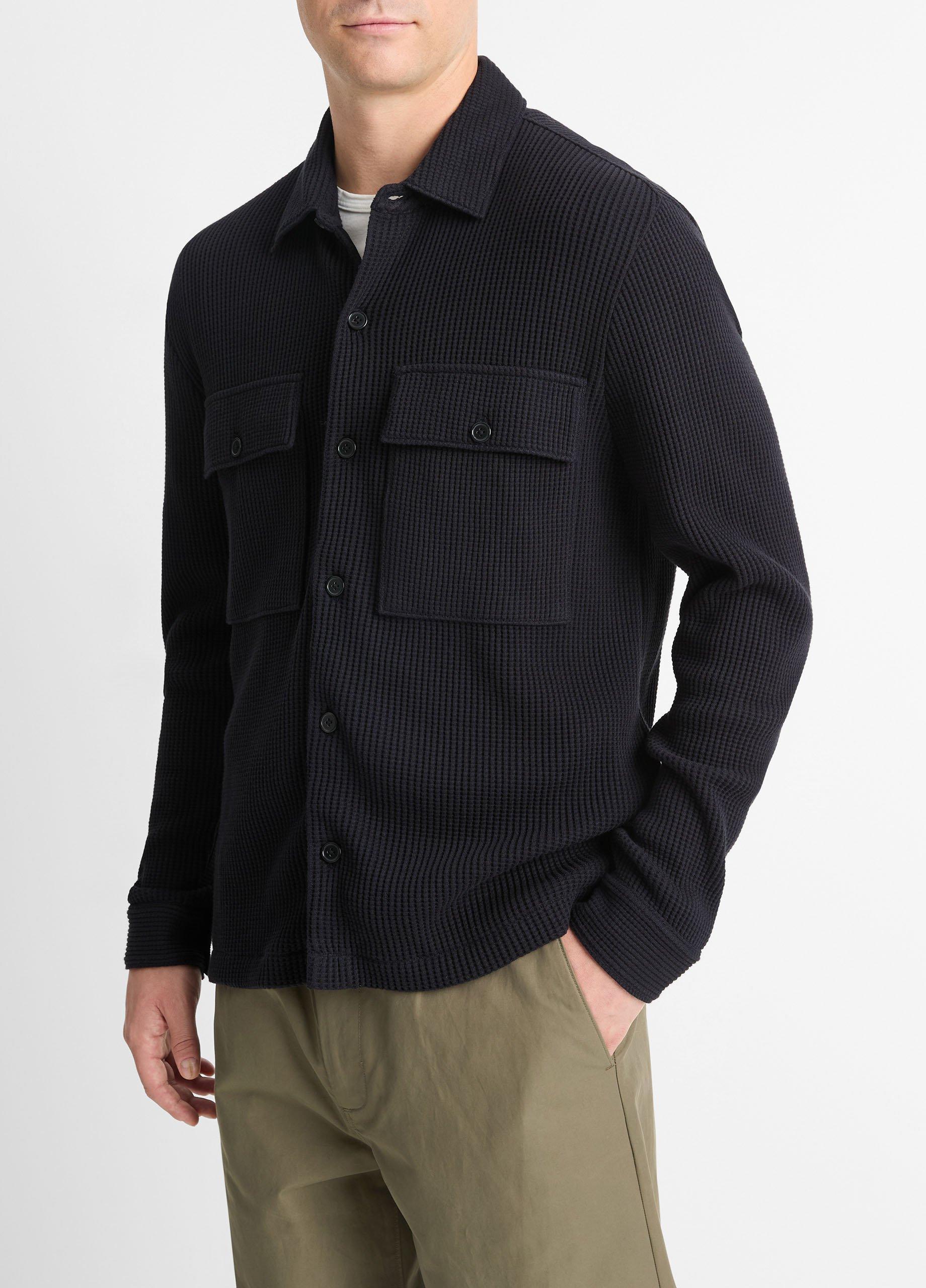 Chunky Waffle Cotton-Blend Shirt Jacket Product Image