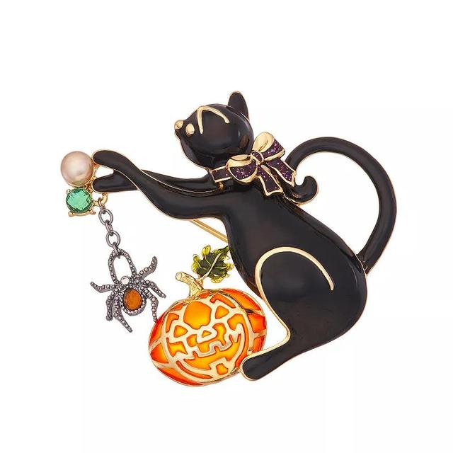 Napier Gold Tone Autumn Cat Pin, Womens Product Image