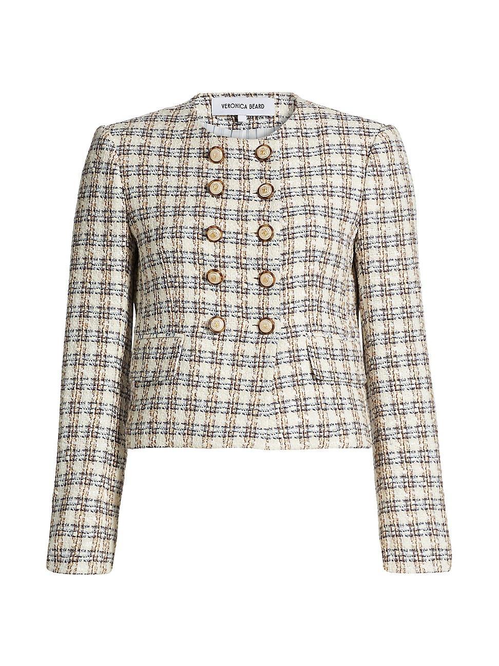 Womens Bentley Check Tweed Crop Jacket Product Image