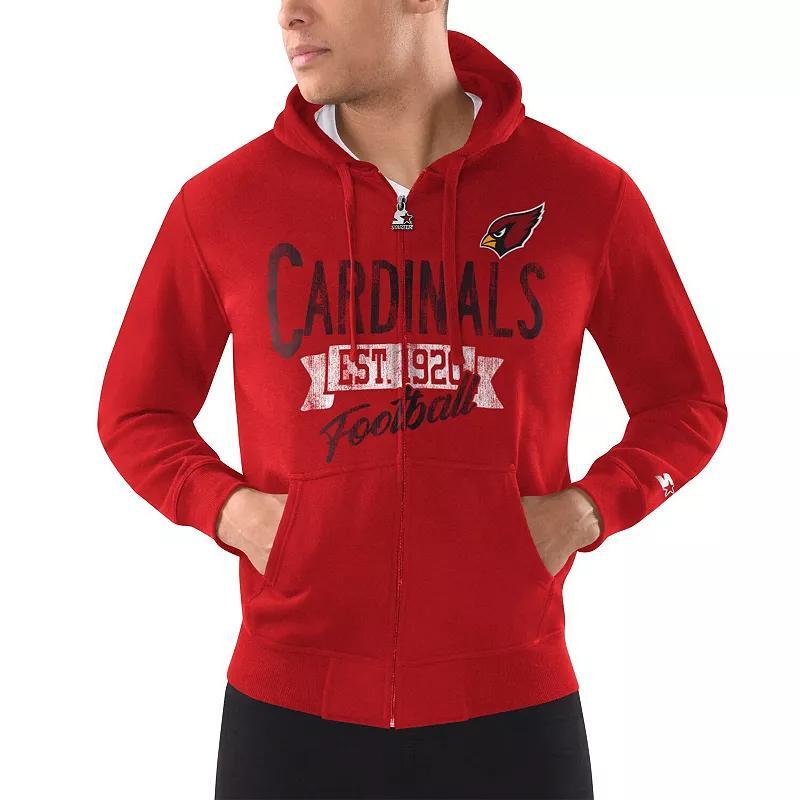 Mens Starter Cardinal Arizona Cardinals Domestic Post Season Full-Zip Hoodie Product Image