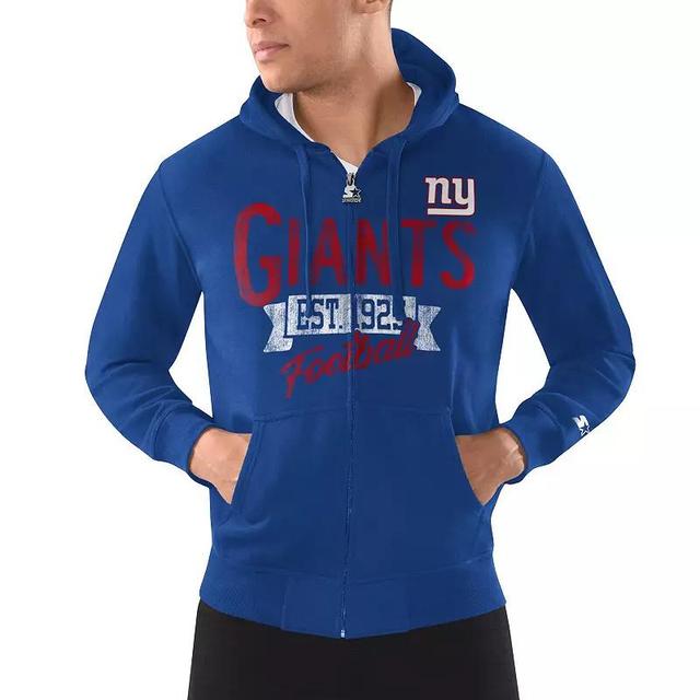 Mens Starter Royal New York Giants Domestic Post Season Full-Zip Hoodie Product Image