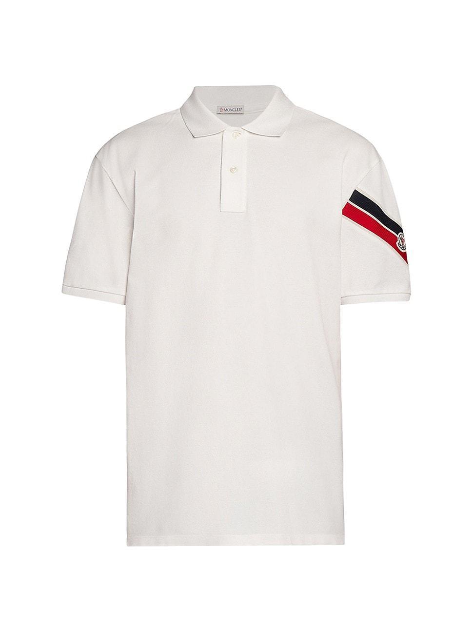 Mens Stripe-Sleeve Polo Shirt Product Image