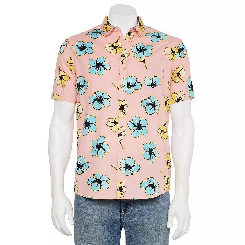 Mens Retrofit Short Sleeve Button Up Woven Tee Product Image