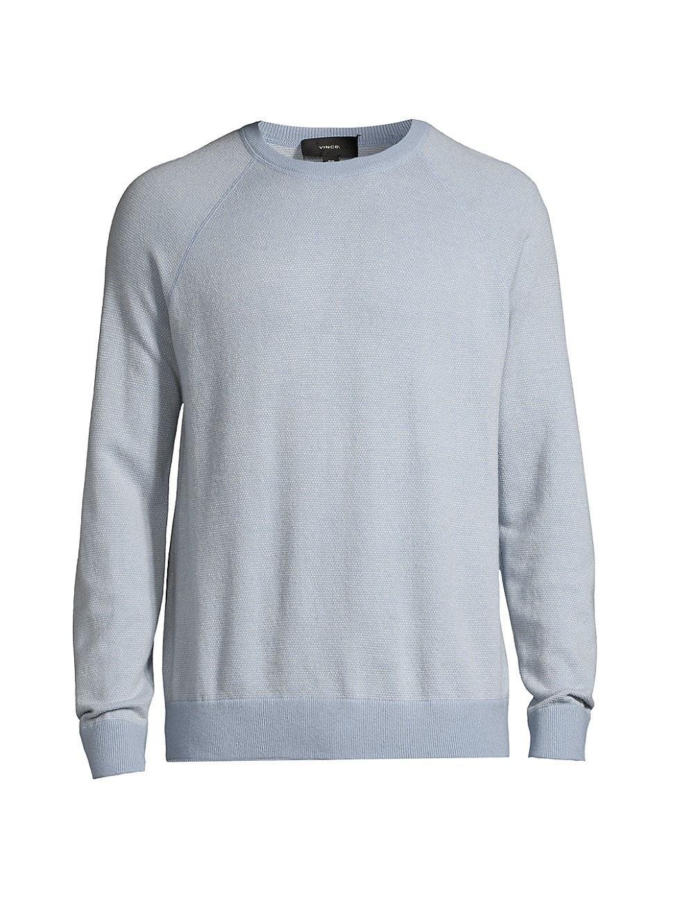 Vince Birdseye Jacquard Wool & Cotton Crewneck Sweater Product Image