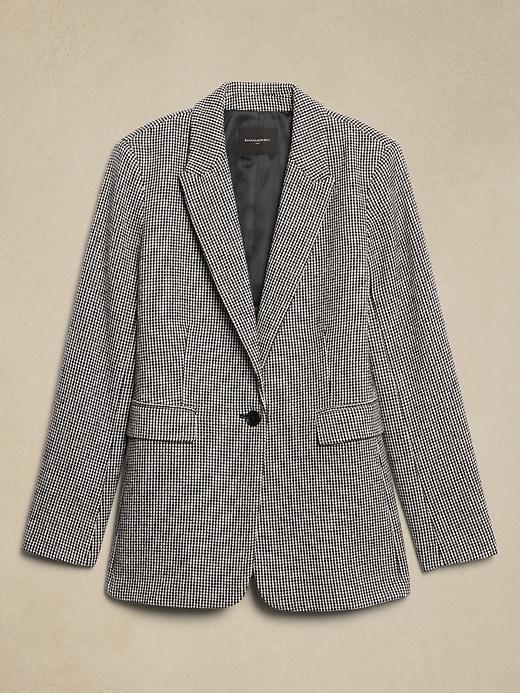 Wool-Blend Houndstooth Blazer Product Image