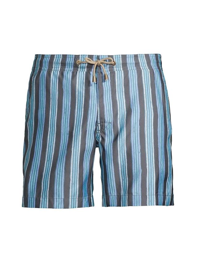 Mens Blurry Stripe Printed Swim Shorts Product Image