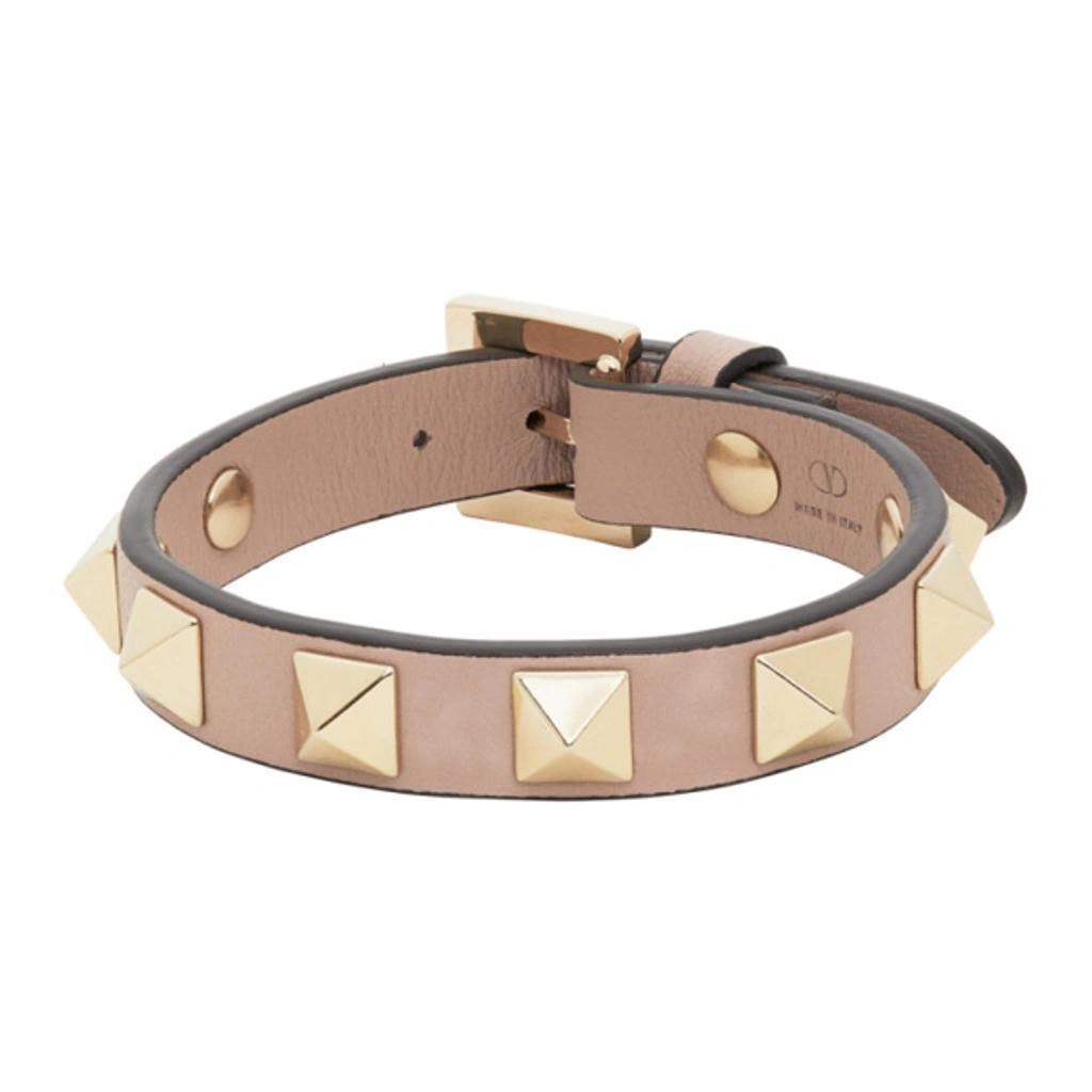 Pink  Rockstud Bracelet In Powder Product Image