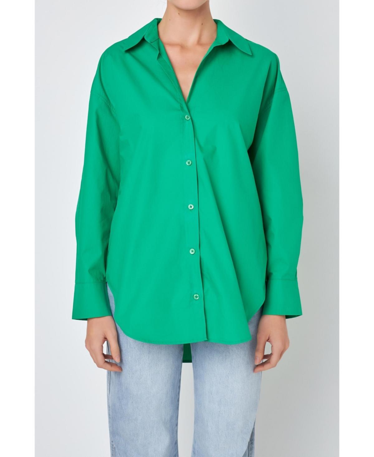 Womens Oversize Collared Shirt Product Image