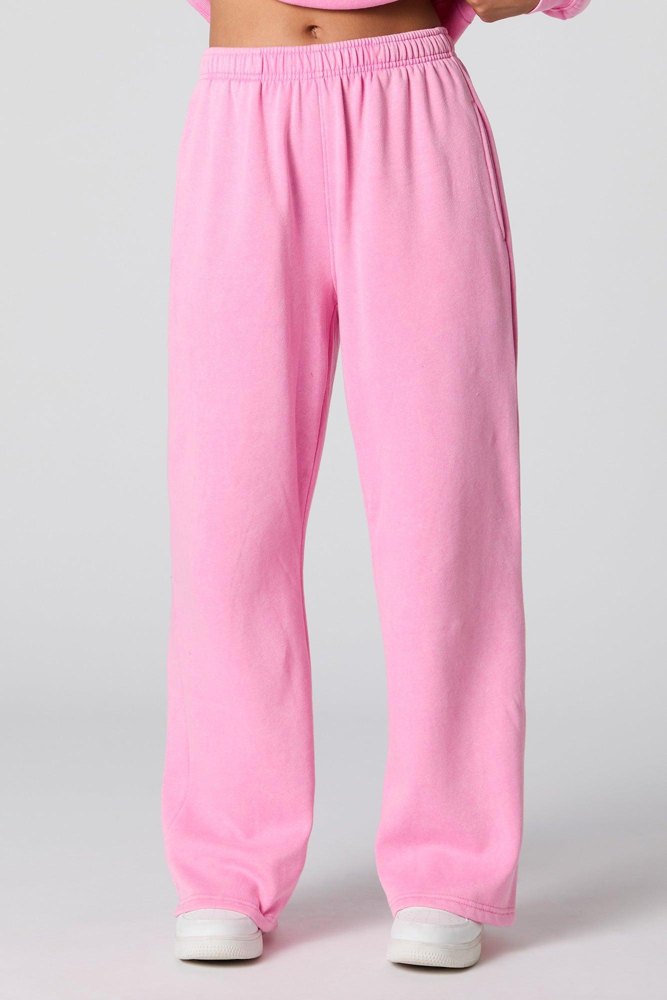 Washed Wide Leg Fleece Sweatpant Female Product Image