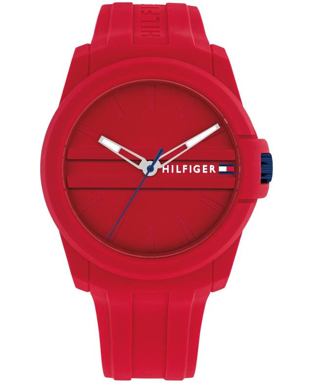 Tommy Hilfiger Mens Quartz Red Silicone Watch 44mm - Red Product Image