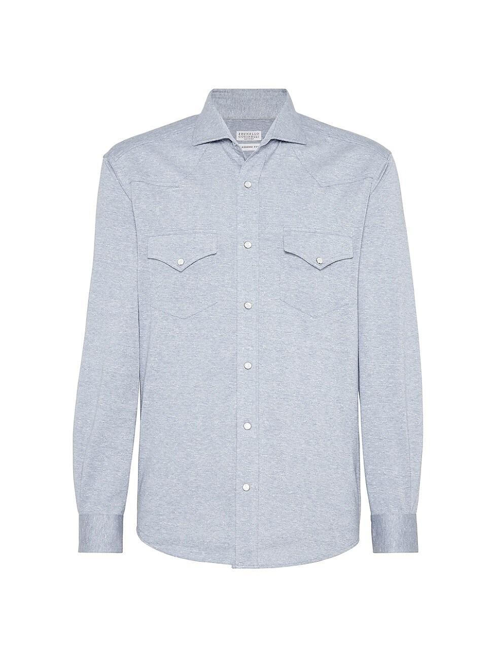 Mens Linen And Cotton Jersey Western Shirt Product Image