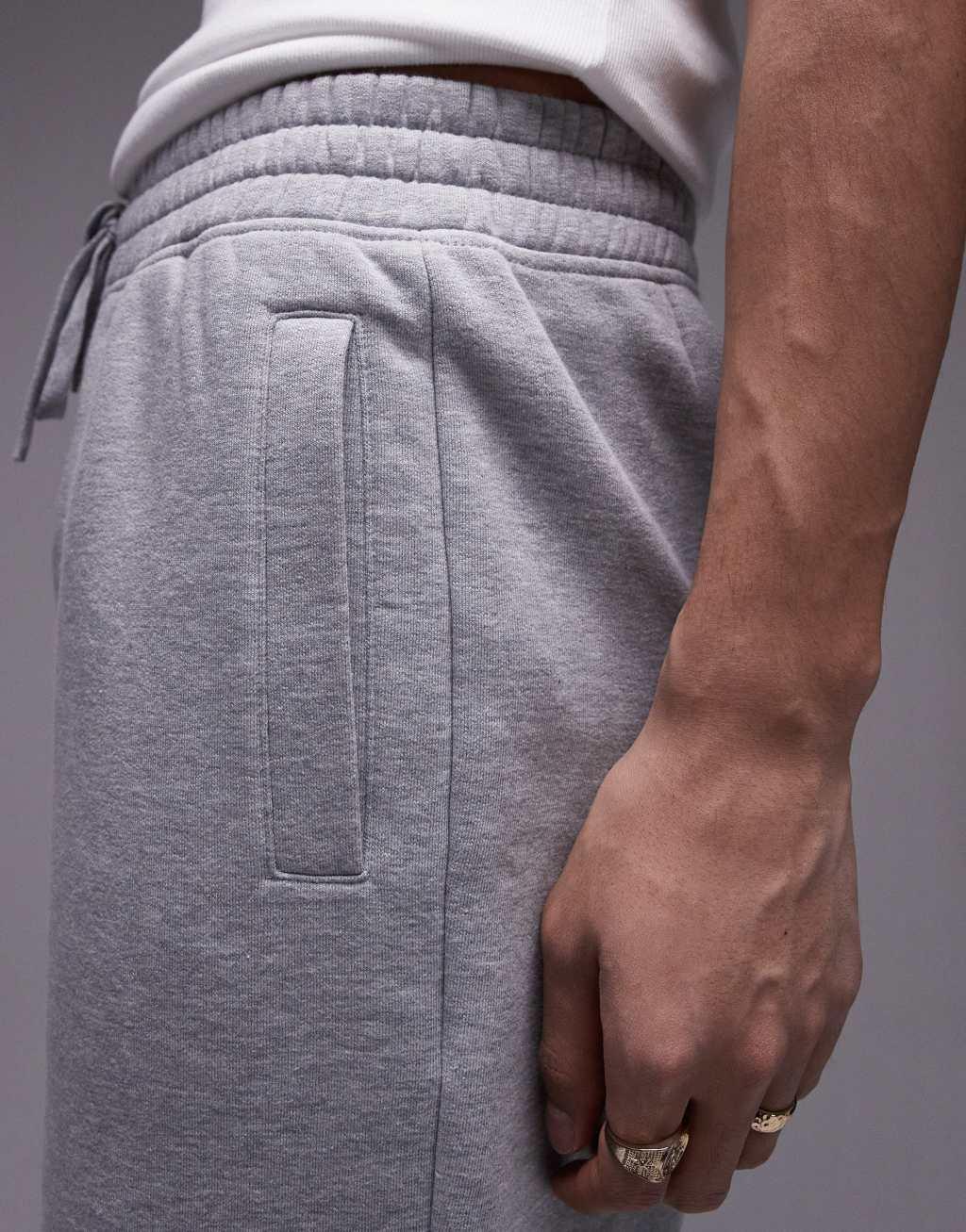 Topman straight leg sweatpants in gray heather Product Image