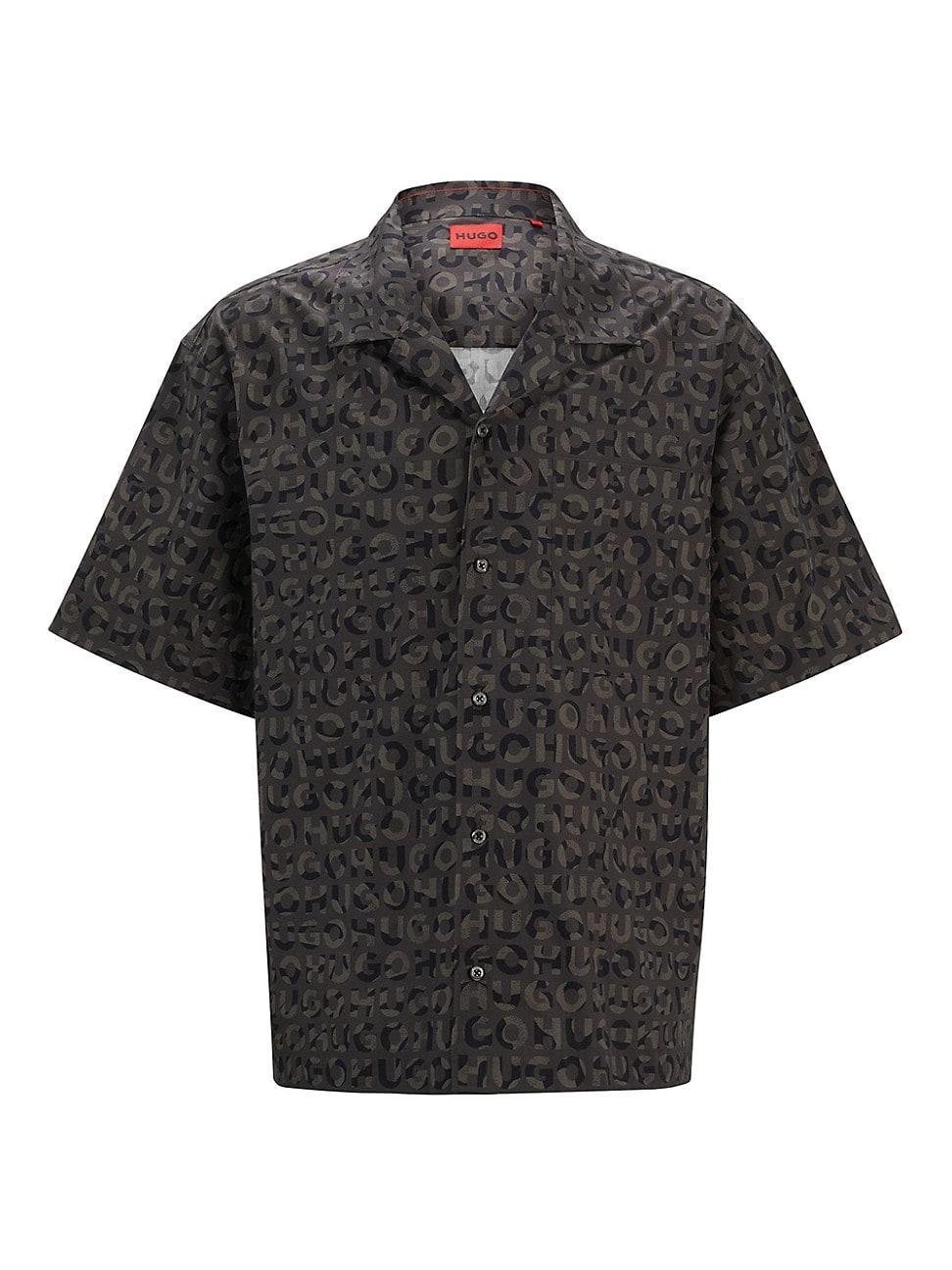 Mens Oversize-Fit Shirt in Seasonal-Print Cotton Poplin Product Image