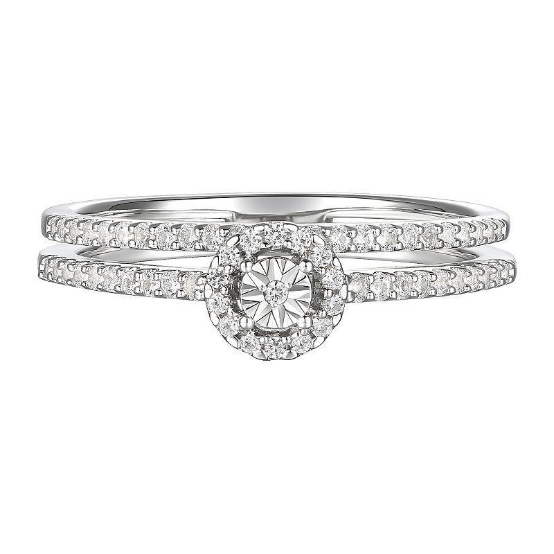 Sterling Silver 1/4 Carat T.W. Diamond Ring, Womens Product Image