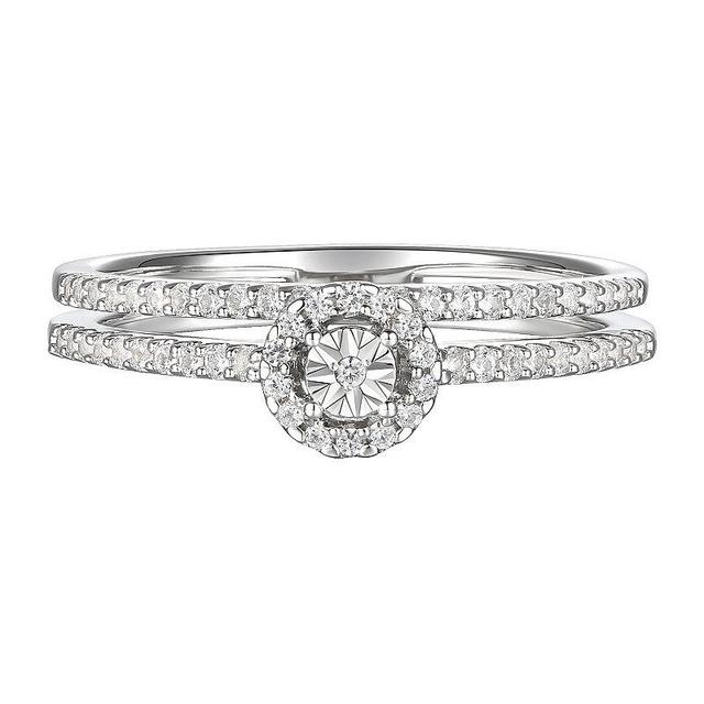 Sterling Silver 1/4 Carat T.W. Diamond Ring, Womens White Product Image