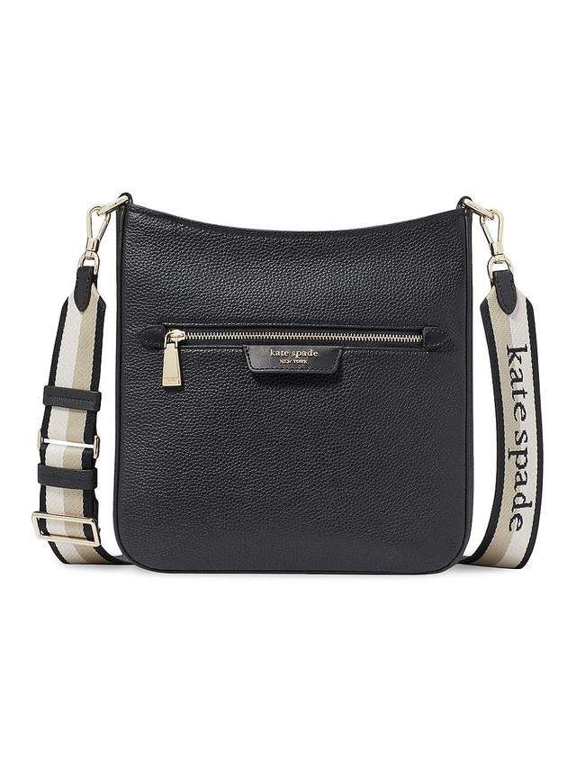 Womens Hudson Leather Messenger Crossbody Bag Product Image