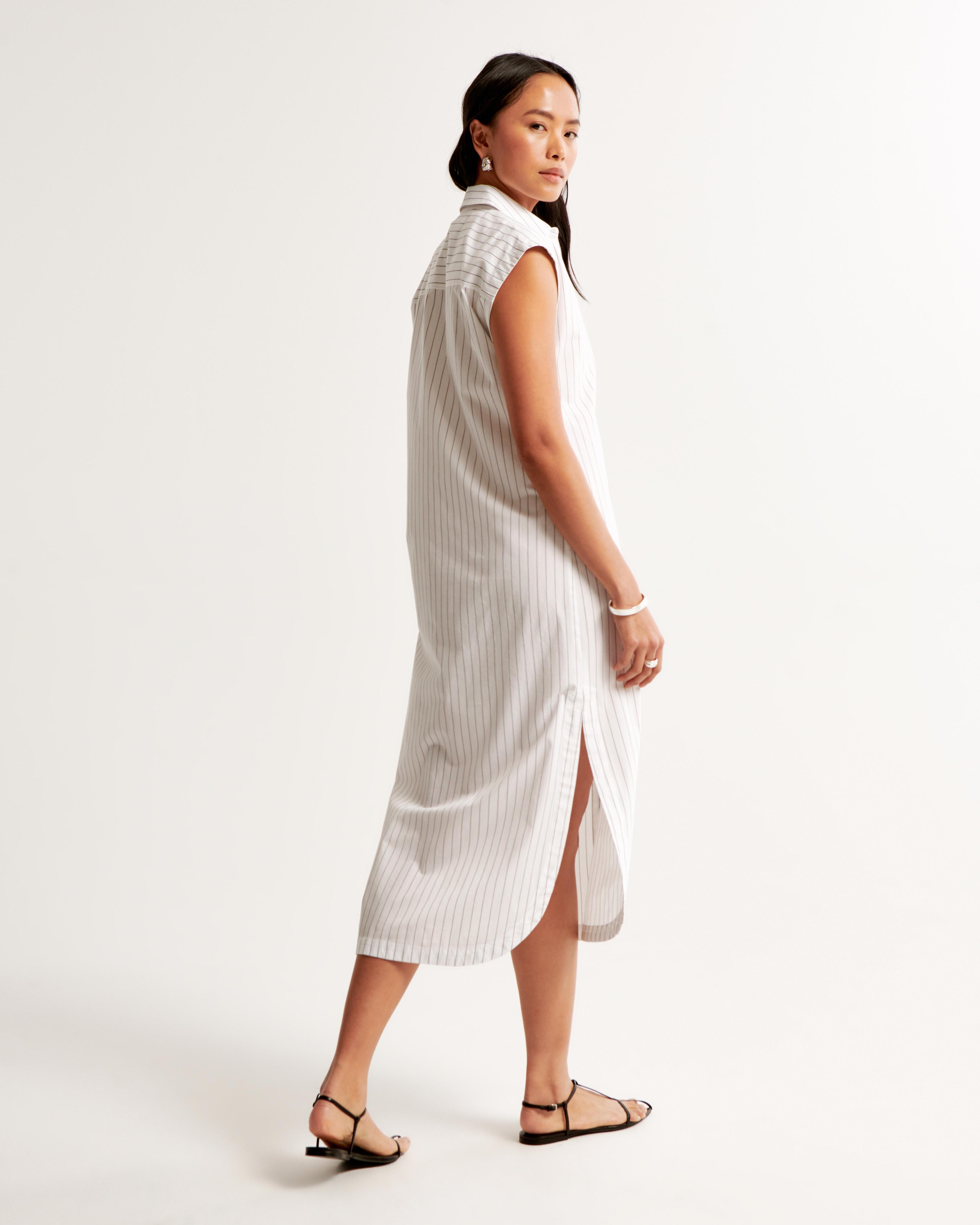 Button-Through Midi Shirt Dress Product Image