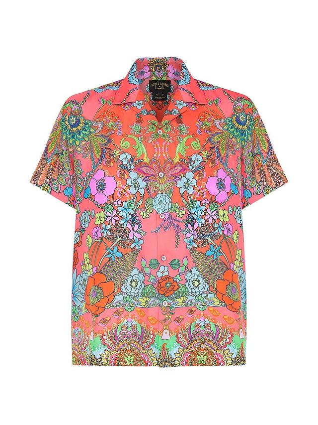 Mens Floral Silk Camp Shirt Product Image