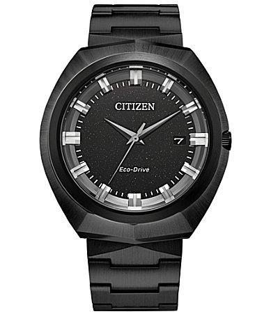 Citizen Mens Eco-Drive Water Resistance Black 100 Stainless Steel Bracelet Watch Product Image