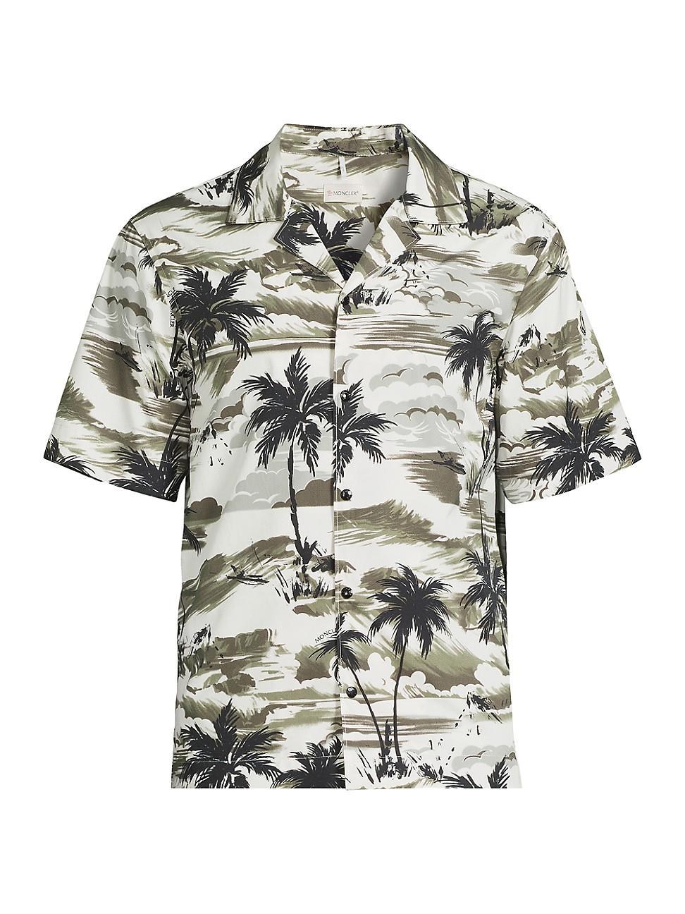 Mens Palm Tree Cotton Camp Shirt Product Image